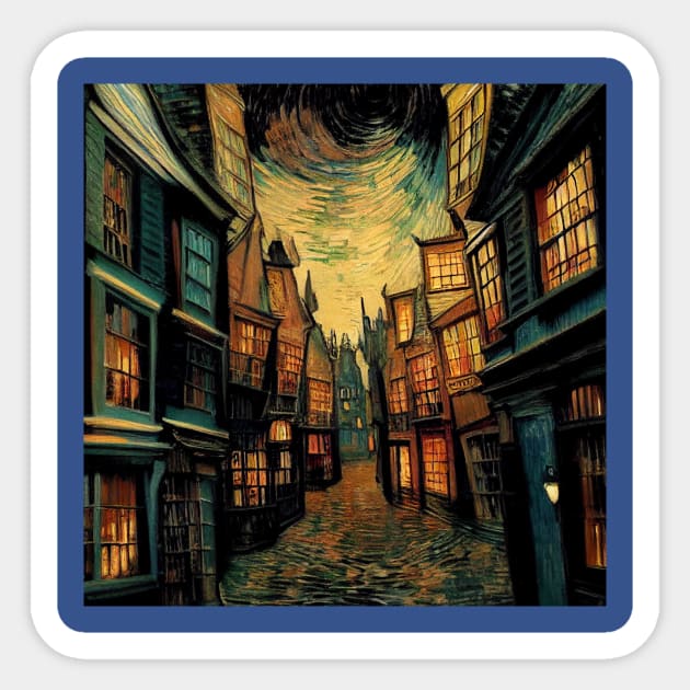 Starry Night in Diagon Alley Sticker by Grassroots Green